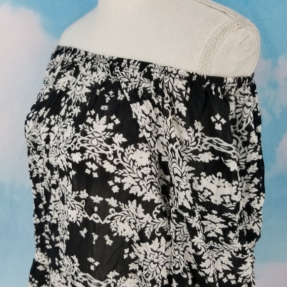 Democracy 3/4 Sleeve Black Print Peasant Blouse Size Small NWT - Picture 13 of 14